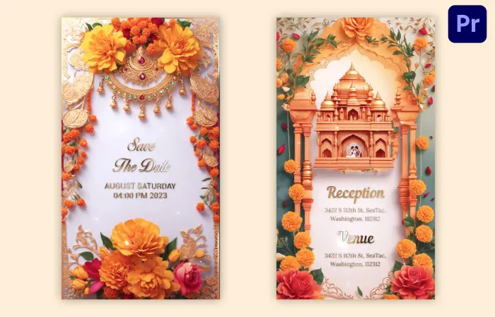 Unique 3D Hindu Wedding Invitation Instagram Story